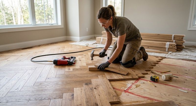 Dark Wood Floor Installation in Phoenix, AZ