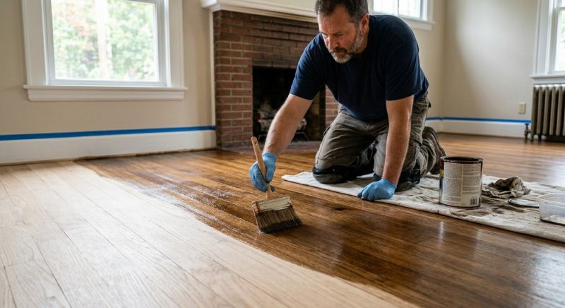 Maple Floor Staining in Olathe, KS
